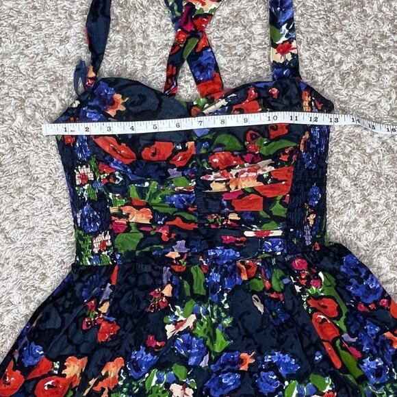 Anthropologie HD in Paris Paca Floral Corduroy Halter Dress Size 0 - Picture 5 of 8